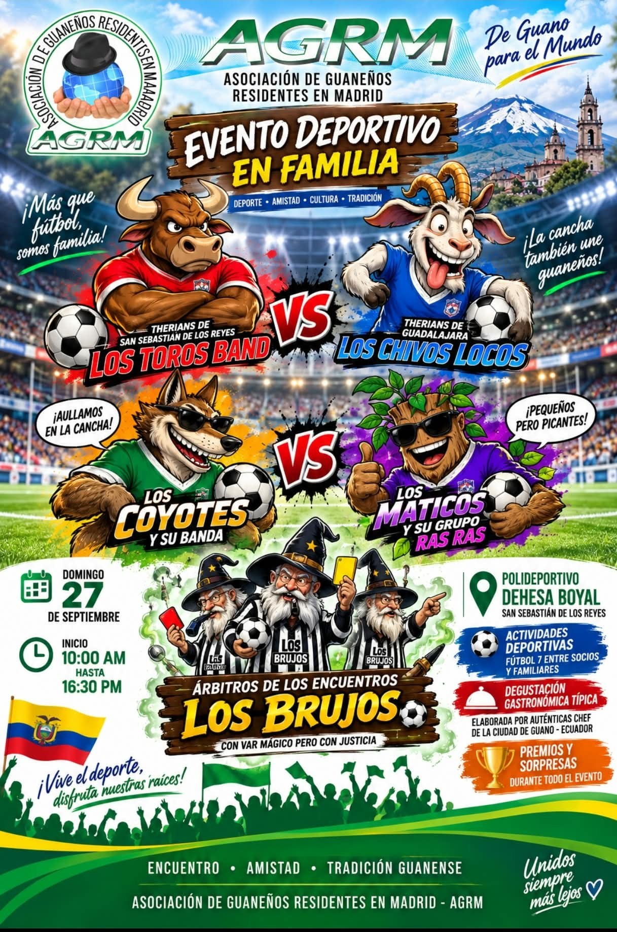 Cartel del evento deportivo en familia